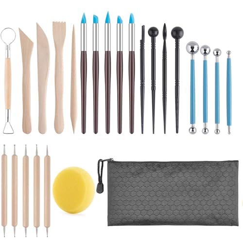 Tsathoggua 25 Stück Töpferwerkzeug, Polymer Clay Tools Set, Ton Modellierwerkzeug,Töpfer Werkzeug für Profis,Anfänger, Modelierwerkzeugset Für Töpfer Künstler, Sculpting Tools für Skulptur Tsathoggua 25 Stück Töpferwerkzeug, Polymer Clay Tools Set, Ton Modellierwerkzeug,Töpfer Werkzeug für Profis,Anfänger, Modelierwerkzeugset Für Töpfer Künstler, Sculpting Tools für Skulptur von Tsathoggua