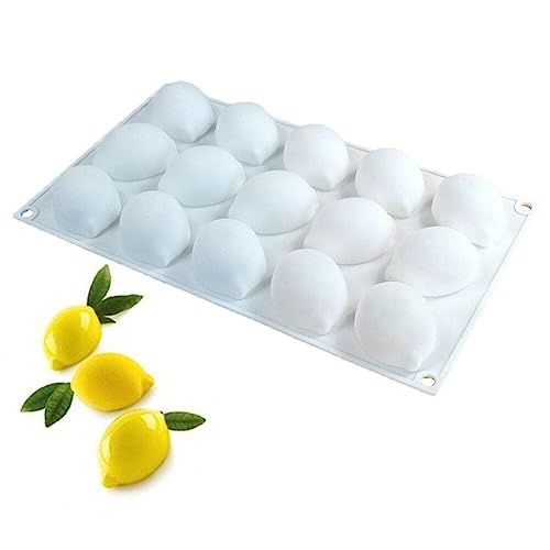 15 Mulden Silikon Obst Backform 3D Zitrone Silikon Kuchen Form Mousse Dessert Formen Eiswürfel Jello Kuchen Schokolade Trüffel Form DIY Backform von Tsffae