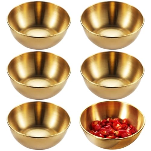 6 stücke Edelstahl Sauce Gerichte Kleine Gewürz Serviertablett Dip Schalen Set Würze Sojasauce Tassen Geschirr von Tsffae