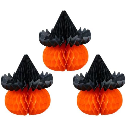 Tsffae 3D Papier Kürbis Waben Hängen Ball 3pcs Hexe Hut Kürbis Waben Ball Halloween Party Dekoration Tsffae 3D Papier Kürbis Waben Hängen Ball 3pcs Hexe Hut Kürbis Waben Ball Halloween Party Dekoration von Tsffae