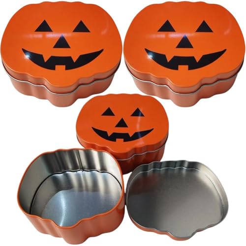 Tsffae Halloween-kürbis-süßigkeitenboxen, 4 Stück/Set, Weißblech-aufbewahrungsbehälter, Kürbisgesicht-leckerei-aufbewahrung Für Festival-treffen-Partys Tsffae Halloween-kürbis-süßigkeitenboxen, 4 Stück/Set, Weißblech-aufbewahrungsbehälter, Kürbisgesicht-leckerei-aufbewahrung Für Festival-treffen-Partys von Tsffae