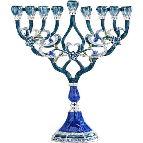 Tsffae Hanukkah Star Menorah Kerzenhalter David Candelabra Kerzenhand Paited Home Decoration Party Festival Kerzenhalter Geschenke von Tsffae