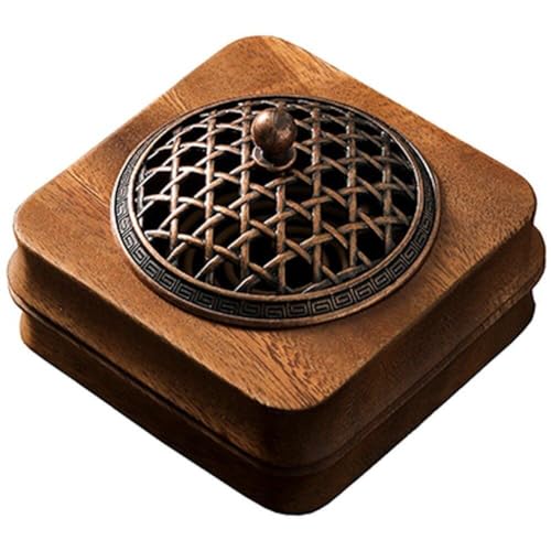 Tsffae Räuchergefäßhalter, Walnuss-Zen-räuchergefäß, Quadratisch, Aromatherapie-ölbrenner, Retro-räucherschale, Räucherstäbchenhalter Für Entspannung Und Meditation von Tsffae