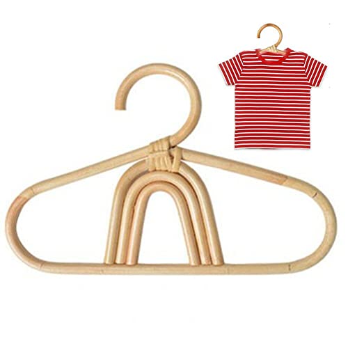 Tsffae Rattan Kleiderbügel Kinder Bekleidung Organizer Rack Kinder Kleiderbügel Für Baby Zimmer Dekor Hängen Haken Kleiderbügel Für Kleidung von Tsffae