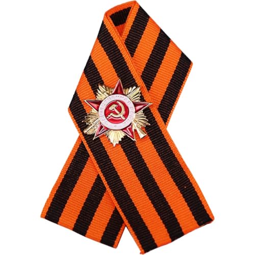 Tsffae Russische George Ribbon Medaille Abzeichen, Vintage Russische Flagge Pin Abzeichen Retro Dekorative Broschen Geschichte Erinnerung Symbol Festliche Broschen von Tsffae