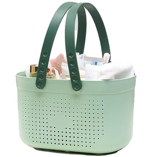 Tsffae Tragbarer Dusch Caddy -Korb Griff Plastik Bad Aufbewahrungskorb Hohl Drainage Aufbewahrungsbehälter Toiletten Organizer Mülleimer von Tsffae