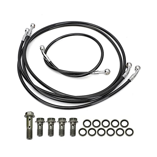 Motorrad-Bremsleitung, Edelstahl-umflochtene Bremsleitungen vorne und hinten + 2 Zoll Für Yamaha Für Banshee 350 YFZ350 YFZ350SE YFZ350SP YFZ350LE Bremsölschlauchleitung Motorrad-Bremsleitung, Edelstahl-umflochtene Bremsleitungen vorne und hinten + 2 Zoll Für Yamaha Für Banshee 350 YFZ350 YFZ350SE YFZ350SP YFZ350LE Bremsölschlauchleitung von Tsinesla