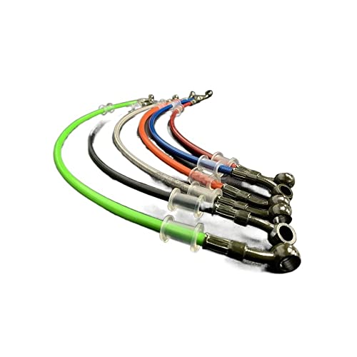 Motorrad Edelstahl Geflochtene Pipeline Latiguillo Freno 40CM-150CM Motorrad Dirt Bike Brems Öl Schlauch Bremsleitung von Tsinesla