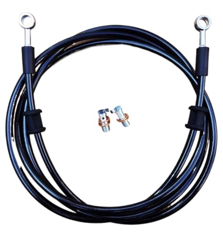 Motorradschläuche, 10 mm, gerade, 2 x Edelstahl-Geflecht, universeller hydraulischer Bremsschlauch Für Motorräder, Kupplungsölleitung Für Rennmotorräder von Tsinesla