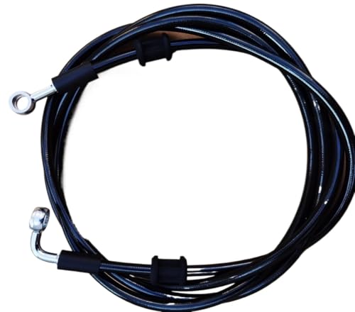 Motorradschläuche 11 mm 90° + 10 mm gerader Edelstahl-Geflechtschlauch Universal-Hydraulikbremsschlauch Für Motorräder Kupplungsölleitung Rohrbaugruppe Motorradbremsleitung Motorradschläuche 11 mm 90° + 10 mm gerader Edelstahl-Geflechtschlauch Universal-Hydraulikbremsschlauch Für Motorräder Kupplungsölleitung Rohrbaugruppe Motorradbremsleitung von Tsinesla