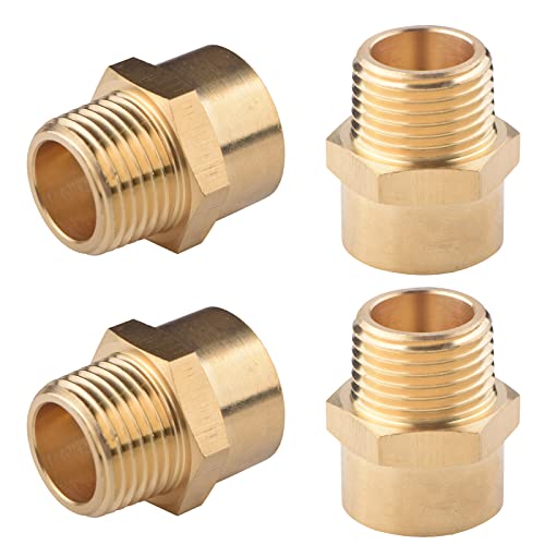 4 Stück G 1/2 (BSP) Innengewinde auf US 1/2 NPT Außengewinde Messing Rohrverschraubung Adapter, G auf NPT Adapter 1/2 Zoll Konverter Anschluss (1/2 Zoll BSP x 1/2 Zoll NPT) von Tsinghwang