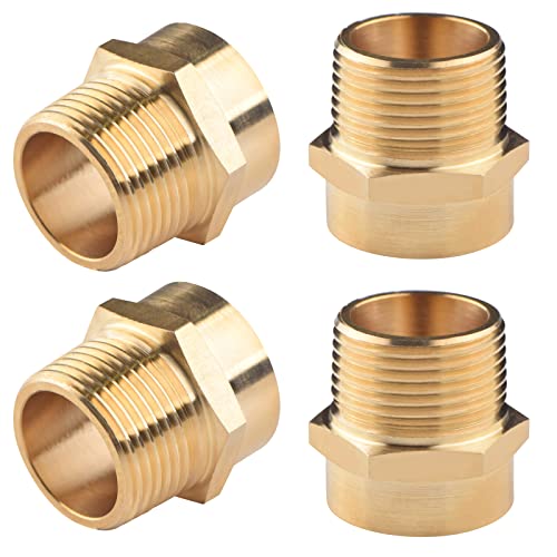 4 Stück G 3/4 (BSP ) Innengewinde auf US 3/4 NPT Außengewinde Messing Rohrverschraubung Adapter G auf NPT Adapter 3/4 Zoll Konverter Anschluss (3/4 Zoll BSP x 3/4 Zoll NPT) von Tsinghwang