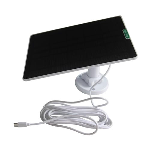 5 W ETFE-Solar-Panel 5 V Micro-USB/USB-C für Ring Eufy Blink REOLINK Türklingel Kameras – Outdoor-Lader (White-Type-C) von Tsinhu