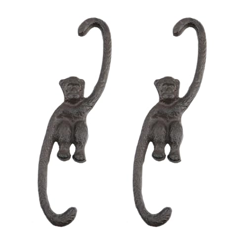 Tsnamay Affenhaken aus Gusseisen, 19,9 x 4 cm, zum Aufhängen und Dekorieren von Pflanzen und anderen Gegenständen im Haus, Gusseisen-Gibbon-Haken 7021, 2 Stück Tsnamay Affenhaken aus Gusseisen, 19,9 x 4 cm, zum Aufhängen und Dekorieren von Pflanzen und anderen Gegenständen im Haus, Gusseisen-Gibbon-Haken 7021, 2 Stück von Tsnamay