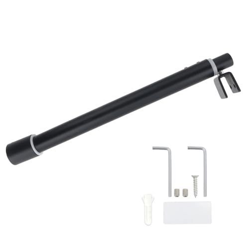 Tsnamay Duschtür-Stangenhalter, 30 - 50 cm lang, mattschwarz, 201 Edelstahl, Wand-zu-Glasstütze, verstellbare Stange für 0,8 cm bis 1,2 cm Badezimmer-Brillenpaneel von Tsnamay
