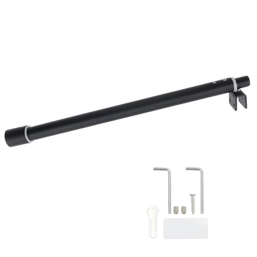 Tsnamay Duschtür-Stützstangenhalter, 40 - 60 cm lang, mattschwarz, 201 Edelstahl, Wand-zu-Glasstütze, verstellbare Stange für 0,8 cm bis 1,2 cm Badezimmer-Brillenpaneel von Tsnamay