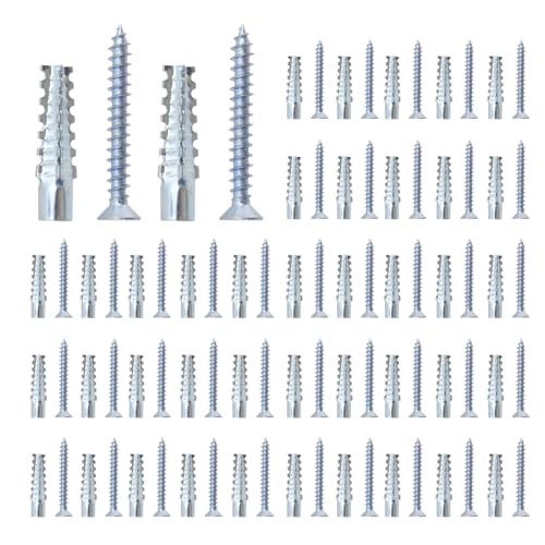 Tsnamay Gezahnte Gecko-Dehnschraube M6 x 32 für Türscharnier-Reparatur und Stahlwandbefestigung, gezackte Gecko-Dehnbolzen, 40 Sets (40 Stück blau-weißes Zink-Einzelrohr und 40 Stück kreuzförmige Tsnamay Gezahnte Gecko-Dehnschraube M6 x 32 für Türscharnier-Reparatur und Stahlwandbefestigung, gezackte Gecko-Dehnbolzen, 40 Sets (40 Stück blau-weißes Zink-Einzelrohr und 40 Stück kreuzförmige von Tsnamay
