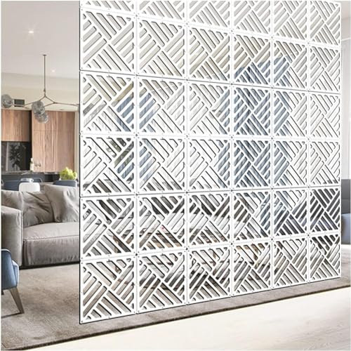 HSF DIY-Paneele mit ausgehöhltem Design, 5 mm Dicke Trennwände for Wohnzimmer, Schlafzimmer, Büro, Heimdekoration Hängender Raumteiler (Color : Bianco, Size : 29cm-1pcs) von TsoLay