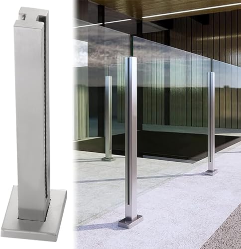 HSF Glas-Balustradenpfosten, Deck-Glasgeländer-Pfostensystem, quadratischer Balkon-Glaspaneelpfosten Für Brüstung Balkon Terrasse Treppe (Color : Mid Post, Size : 85cm/33.5") von TsoLAY