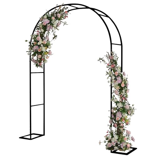 Rosenbogen Aus Edelstahl, Hochzeitsbogen, Garten Torbogen Rankgitter Rosenhilfe, Weiß/grün/schwarz Rankenbogen, Wetterbeständige Rankhilfe, Pergola Spalier Aus Verzinkt-Schwarz||240*220cm/94.5*86.6in von TsoLAY