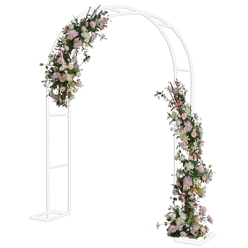 Rosenbogen Aus Edelstahl, Hochzeitsbogen, Garten Torbogen Rankgitter Rosenhilfe, Weiß/grün/schwarz Rankenbogen, Wetterbeständige Rankhilfe, Pergola Spalier Aus Verzinkt-Weiß||120*220cm/47.2*86.6in von TsoLAY