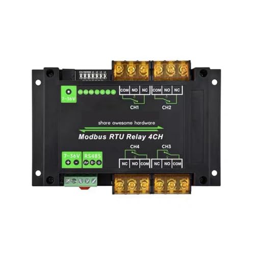 TsoLay DIN-Schienen 4-Kanal-Relaismodul Modbus RTU-Protokoll RS485 Hochstrom-Relaismodul Vielfältiger Isolationsschutzschaltung von TsoLay