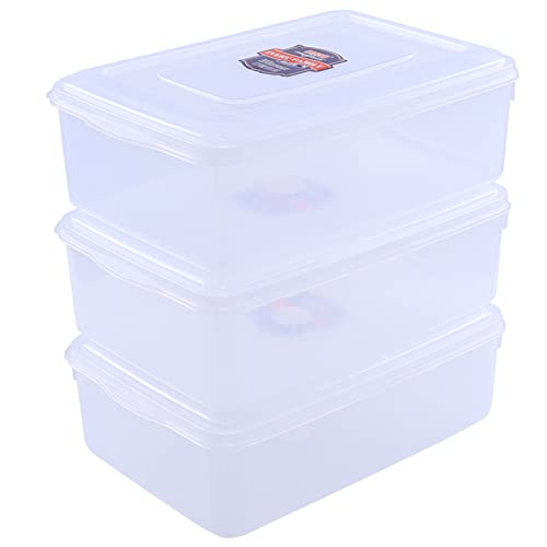 Tstorage 10 L Plastikbehälter Kunstoffboxen Aufbewahrungsbox mit Deckel, Transparent, 3 Stück von Tstorage