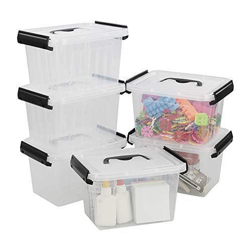 Tstorage 3 L Aufbewahrungsboxen Plastikboxen Kisten mit Deckel, Kunststoff, 22 x 16,5 x 13 cm, Transparent, 6 Stück von Tstorage