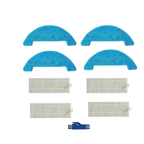 T/F Ersatz-Zubehör-Set für Zigma S4 Roboter-Staubsauger, 4 waschbare Wischpads + 4 Hepa-Filter und 1 Reinigungsbürste von TsuFantisi