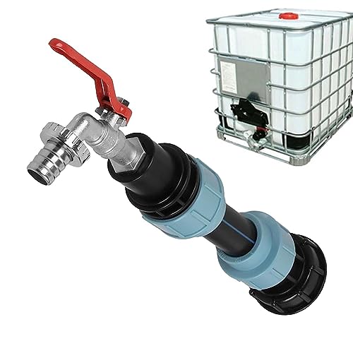 IBC Auslaufhahn Adapter S60x6 Grobgewinde IBC Verlängerung Tank Zubehör Kappe Hahn Wasserhahn Schlauchtülle Anschluß Gartenschlauch Außengewinde Für Wassertank von Tsuchiya