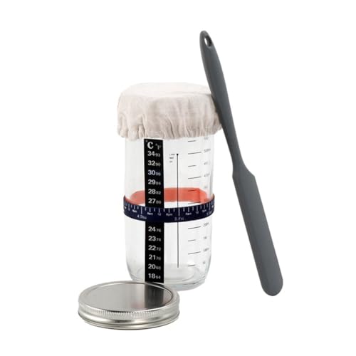 Tsudoku 1 Satz Glasluftdichte Jar Sauerteig Maker Natürliche Gärung Jar mit Deckel und Skala Teig Gärung Kit von Tsudoku