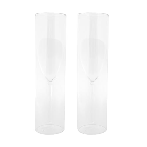 Tsudoku Doppelwandiges Champagnerglas Champagnergläser Weinglas Stiel Weinglas Tulpe Cocktail Hochzeit Party Cup von Tsudoku