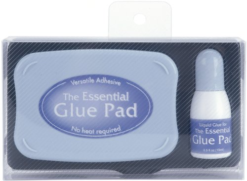 Tsukineko Essential Glue Pad - 0,5 oz Nachfüllung - Weiß - Klebepad für Beflockung von Tsukineko
