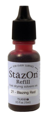Tsukineko 1/2 Fluid Ounce StazOn Multi-Surface Inker, Blazing Red by Tsukineko von Tsukineko