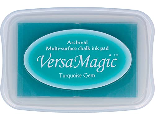 Tsukineko VersaMagic Ink Pads Stempelkissen, Kreiden-Finish, Turquoise Gem, Synthetic Material, Tuerkis, 9.9 x 6.8 x 1.7 cm von Tsukineko
