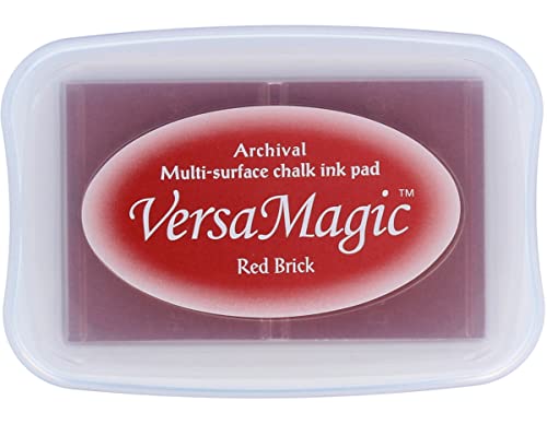 Tsukineko VersaMagic Kreide-Finish Stempelkissen, Farbe: Red Brick, Synthetic Material, braun, 9.9 x 6.6 x 1.8 cm von Tsukineko