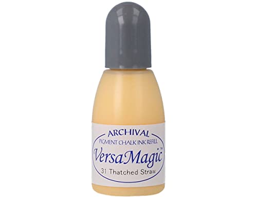 Tsukineko VersaMagic Refill Nachfülltinte - 15 ml - Gelb, Thatched Straw - Zubehör Reinker für StazOn Pigmenttinte Stempelkissen von Tsukineko