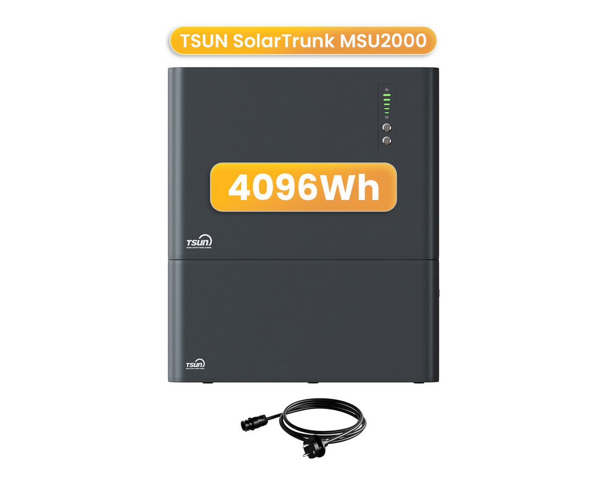 Tsun Balkonkraftwerk TSUN SolarTrunk MSU2000, 2048 Wh All-in-One Speicher mit Zusatzakku, (2000 W Backup-Modus), Integrierter Hybrid Mikrowechselrichter von Tsun