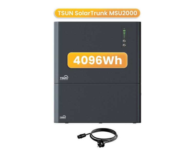 Tsun Balkonkraftwerk TSUN SolarTrunk MSU2000, 2048 Wh All-in-One Speicher mit Zusatzakku, (2000 W Backup-Modus), Integrierter Hybrid Mikrowechselrichter von Tsun