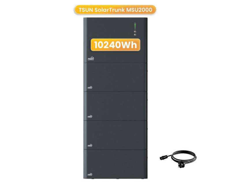 Tsun Balkonkraftwerk TSUN SolarTrunk MSU2000, 2048 Wh All-in-One Speicher mit Zusatzakku, (2000 W Backup-Modus), Integrierter Hybrid Mikrowechselrichter von Tsun