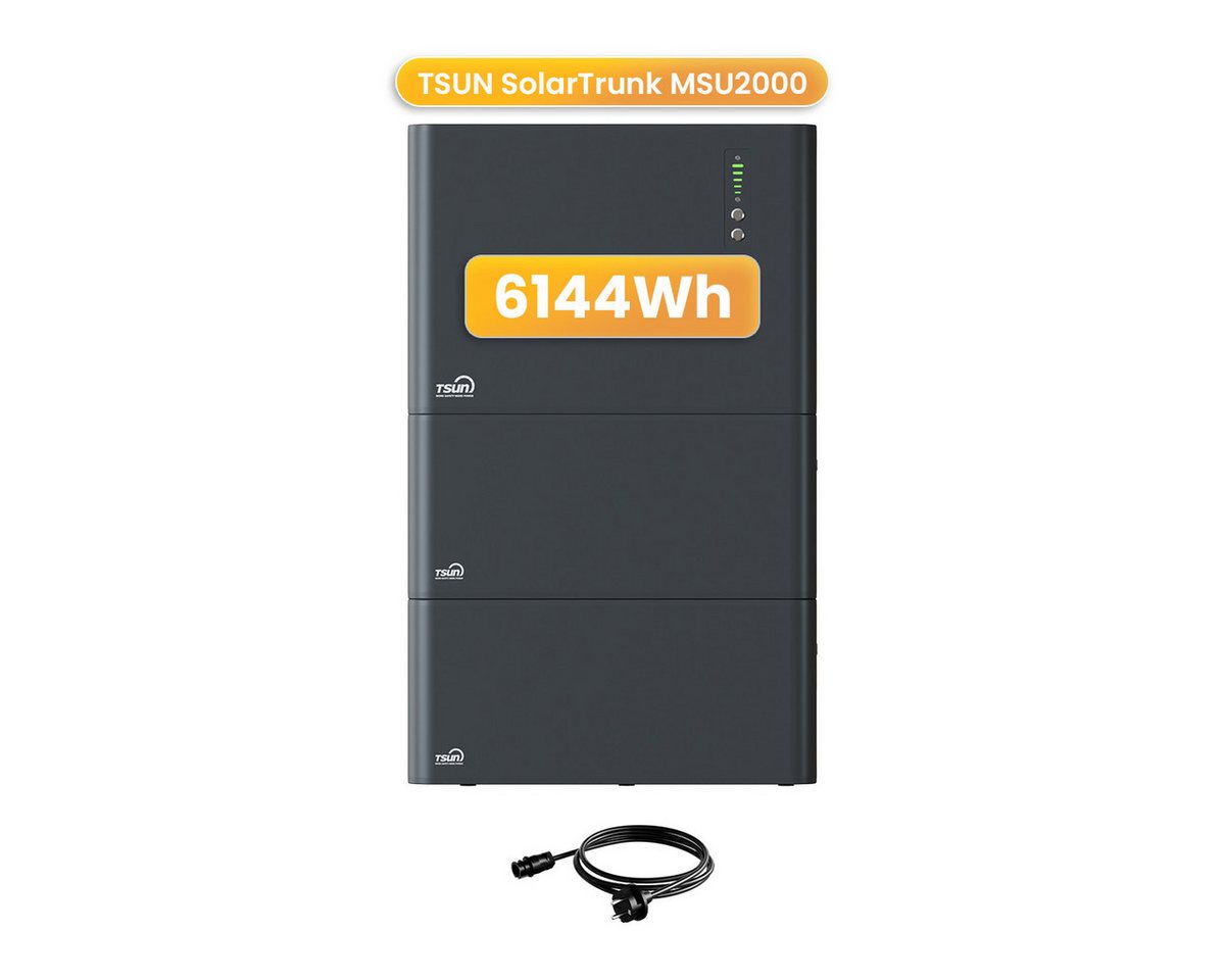 Tsun Balkonkraftwerk TSUN SolarTrunk MSU2000, 2048 Wh All-in-One Speicher mit Zusatzakku, (2000 W Backup-Modus), Integrierter Hybrid Mikrowechselrichter von Tsun