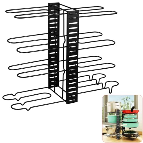 TsunNee 8 Etagen verstellbares Pfannen-Topf-Organizer, Backgeschirr, Tellerhalter, Pfannen, Töpfe, Deckel, Organizer, Halter für Küche, Speisekammer, Schrank, Aufbewahrung von TsunNee