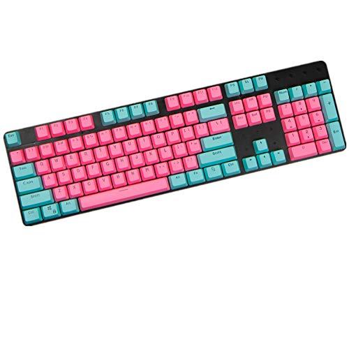 Keycaps, 104 PBT Keycaps Backlit Tastenkappen Stich Color Backlight Keycaps ANSI Layout Keyset OEM Profile für Cherry MX Mechanische Tastatur Tastenkappen von Tsung