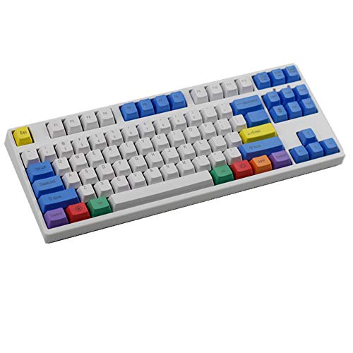 Keycaps 87 Tasten PBT Keycap Dicke weiße Kreide Keycap Key Set Top graviert Keycaps für US-Layout Keyboard für Switches MX Cherry mechanische Tastatur (nur Tastenkappen) von Tsung