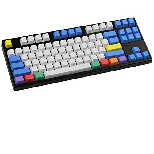 Keycaps 87 Tasten PBT Keycap Dicke weiße Kreide Keycap Key Set Seite graviert Tastenkappen für US-Layout Keyboard für Switches MX Cherry mechanische Tastatur (nur Tastenkappen) von Tsung