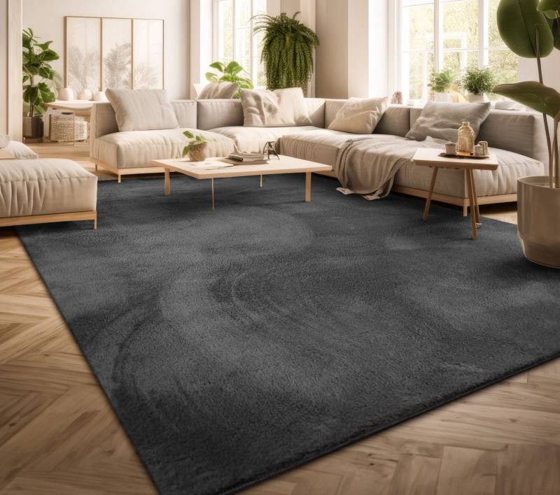 TT Home Teppich, Rechteckig, Höhe: 14 mm, Wohnzimmer Kurzflor Einfarbig Modernes Design Waschbar von Tt Home