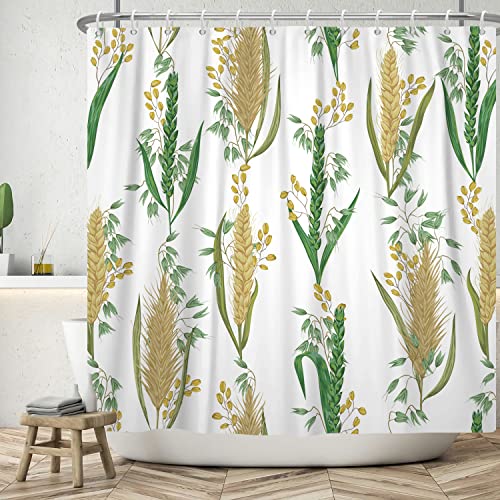 Ttincceer 180x200cm Ohr von Weizen Duschvorhang Aquarell Pflanze Crop Badezimmer Vorhang Grün Gold Weizen Ohr Blatt Duschvorhänge Wasserdicht Badewanne Vorhang Ttincceer 180x200cm Ohr von Weizen Duschvorhang Aquarell Pflanze Crop Badezimmer Vorhang Grün Gold Weizen Ohr Blatt Duschvorhänge Wasserdicht Badewanne Vorhang von Ttincceer