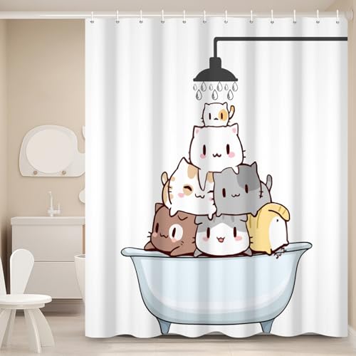 Ttincceer 183x198cm Niedliche Katze Duschvorhang Cartoon Katze in Badewanne Dusche Bad Vorhang Wasserdicht Lustige Tier Haustiere Duschvorhänge Waschbar Badewanne Vorhang Ttincceer 183x198cm Niedliche Katze Duschvorhang Cartoon Katze in Badewanne Dusche Bad Vorhang Wasserdicht Lustige Tier Haustiere Duschvorhänge Waschbar Badewanne Vorhang von Ttincceer