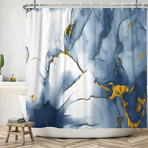 Ttincceer 183x213cm Marmor Duschvorhang Ombre Blau Tinte Marmor Bad Vorhang Aquarell Blau mit Gold Muster Duschvorhänge Wasserdicht Badewanne Vorhang Ttincceer 183x213cm Marmor Duschvorhang Ombre Blau Tinte Marmor Bad Vorhang Aquarell Blau mit Gold Muster Duschvorhänge Wasserdicht Badewanne Vorhang von Ttincceer