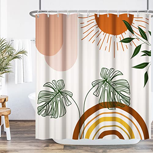 Ttincceer Boho Duschvorhang 180x180cm Abstrakte Blätter Bogen Mid Century Badezimmer Vorhang Moderne Böhmen Minimalistische Ästhetische Duschvorhange für Badezimmer Dekor Badewanne Vorhang Ttincceer Boho Duschvorhang 180x180cm Abstrakte Blätter Bogen Mid Century Badezimmer Vorhang Moderne Böhmen Minimalistische Ästhetische Duschvorhange für Badezimmer Dekor Badewanne Vorhang von Ttincceer